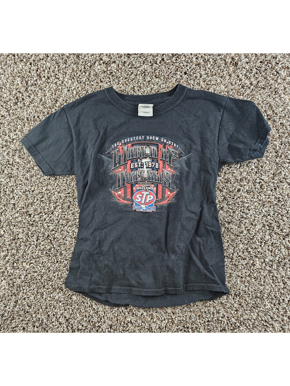 World of Outlaws Sprint Car Racing Short Sleeve T Shirt Boys Sz S